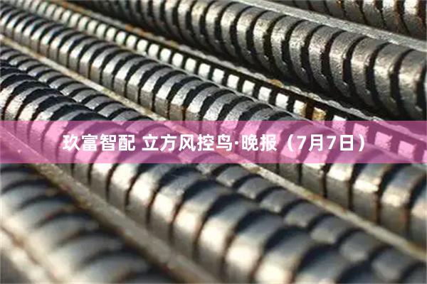 玖富智配 立方风控鸟·晚报（7月7日）